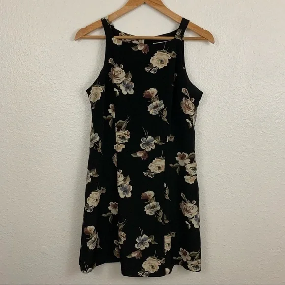 Vintage 90s Jodi Michaels Dark Cottagecore Floral Mini Dress Size 7 - Picture 5 of 5